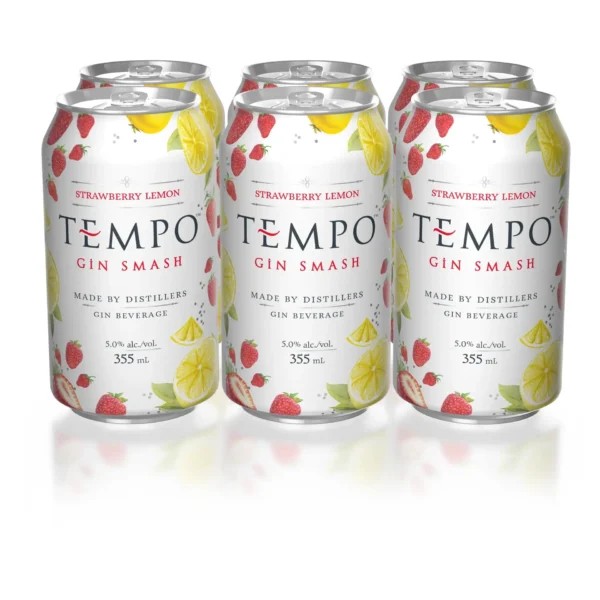 TEMPO GIN STRAWBERRY LEMON- 6PC